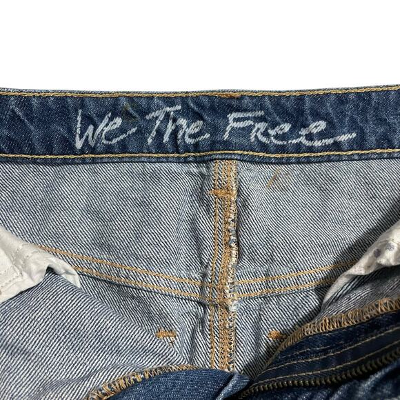 We The Free People Womens 26 Bailey Raw Hem Mini Skirt Blue Medium Wash Denim - Picture 4 of 9